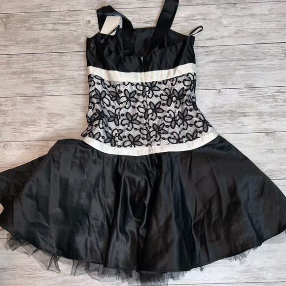 Jessica McClintock for Gunne Sax Black Dress Size 9 NWT - Picture 3 of 5